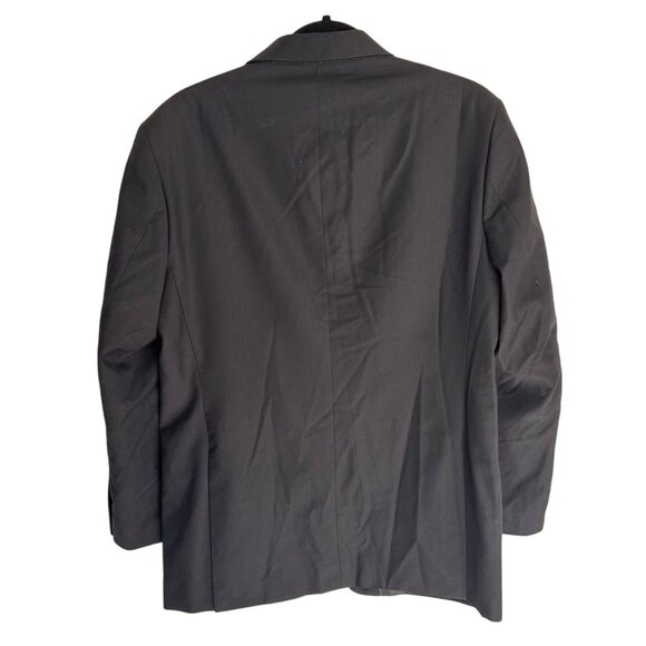 Mens Black Cotton Polished Polyester Suit Jacket Blazern by Designed in Rome Bra - Picture 2 of 16